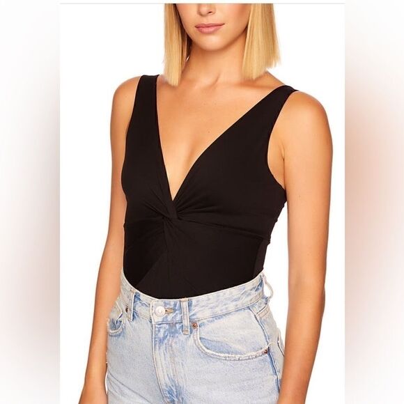 𝅺SUSANA Monaco Twist Front Tank Thong Bodysuit S - Picture 1 of 6